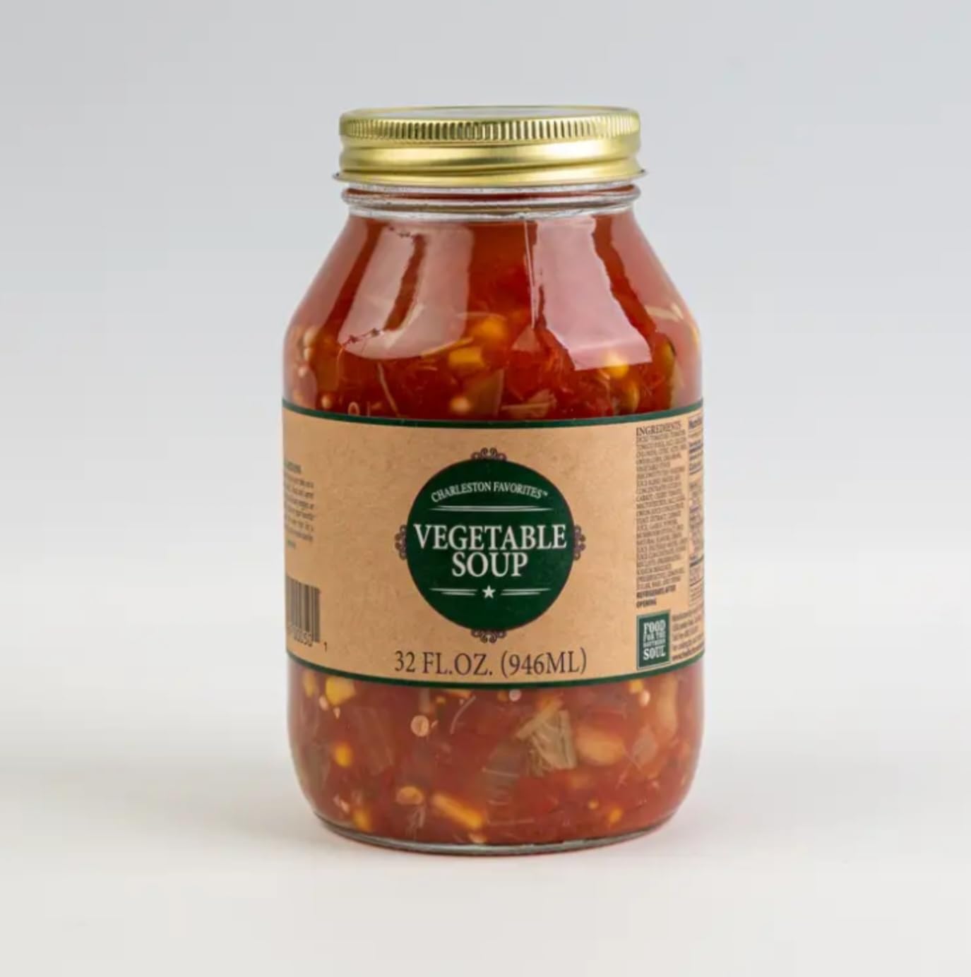 Charleston Favorites Vegetable Soup, 32 fl oz, Glass Jar