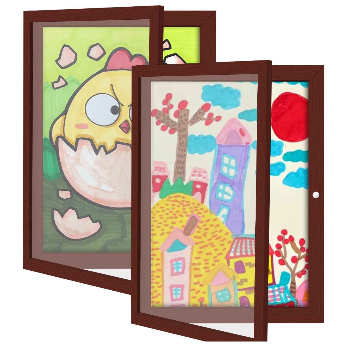 2 Pack Kids Art Frames Front Opening, Kids Art Display Frame Kids Artwork Frames Changeable for Wall & Tabletop, 8.3'X 11.8' A4 Picture Artwork Frames for Kids Art Drawing 3D Picture Hanging Home