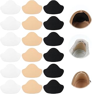 Shoe Patches for Holes, 18pcs Shoe Back Cushion Pads Shoes Lining Repair Self-Adhesive Inside Patches Heel Pads for Shoes Toe Burst Patch for Heel Wear Toe Holes Inner Heels Toes, Black Beige White