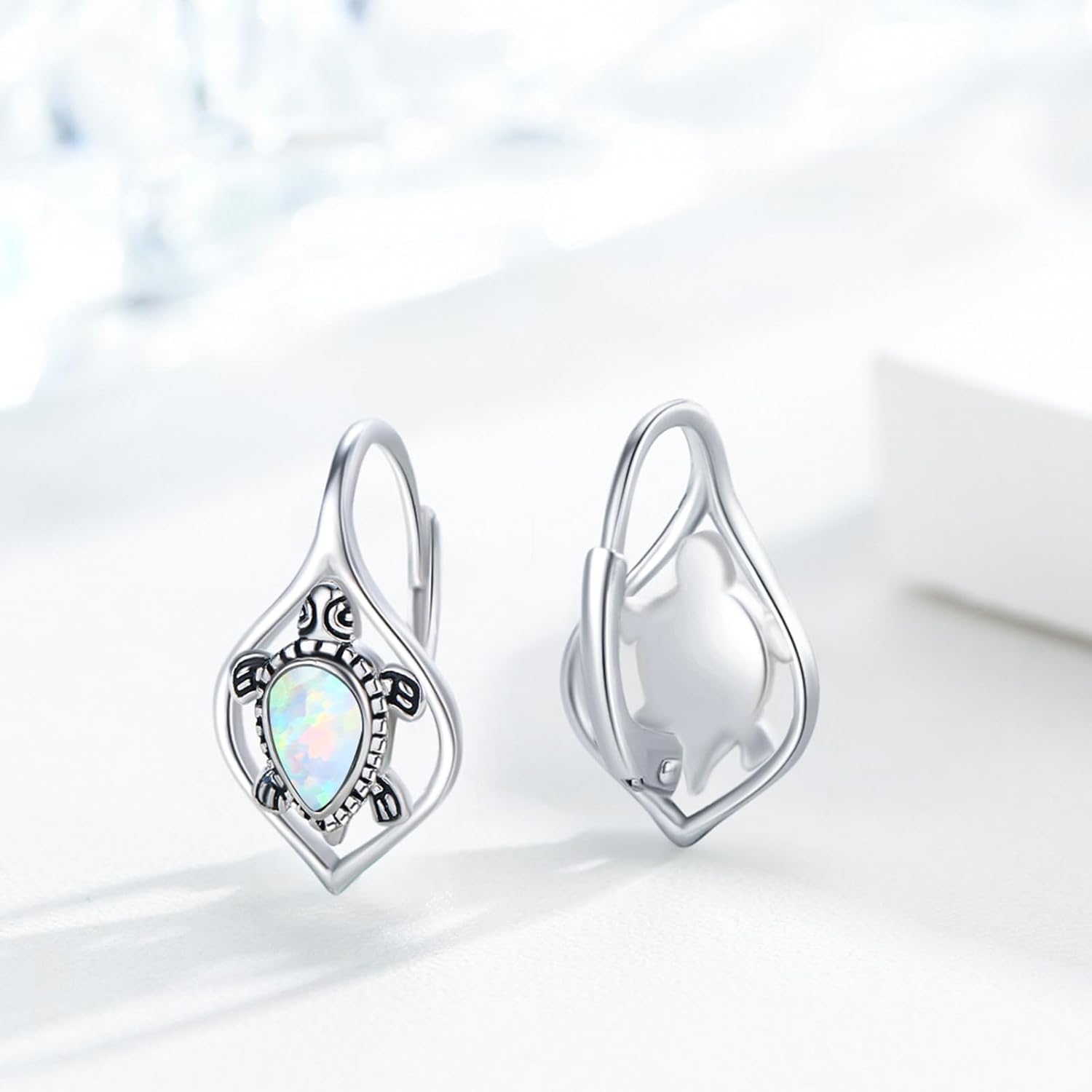 Cute Animal Leverback Earring 925 Sterling Silver Summer Bohemia Beach Theme Earrings for Women - Image 2