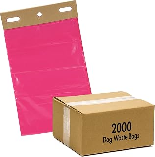 Zero Waste USA - The MITTN Bag® - MittN Dog Waste Header Bags with 7" gusset bottom creates a 'mitt' for easy pick-up - Fits all header dispensers - Pink 20 headers = 2,000 Bags