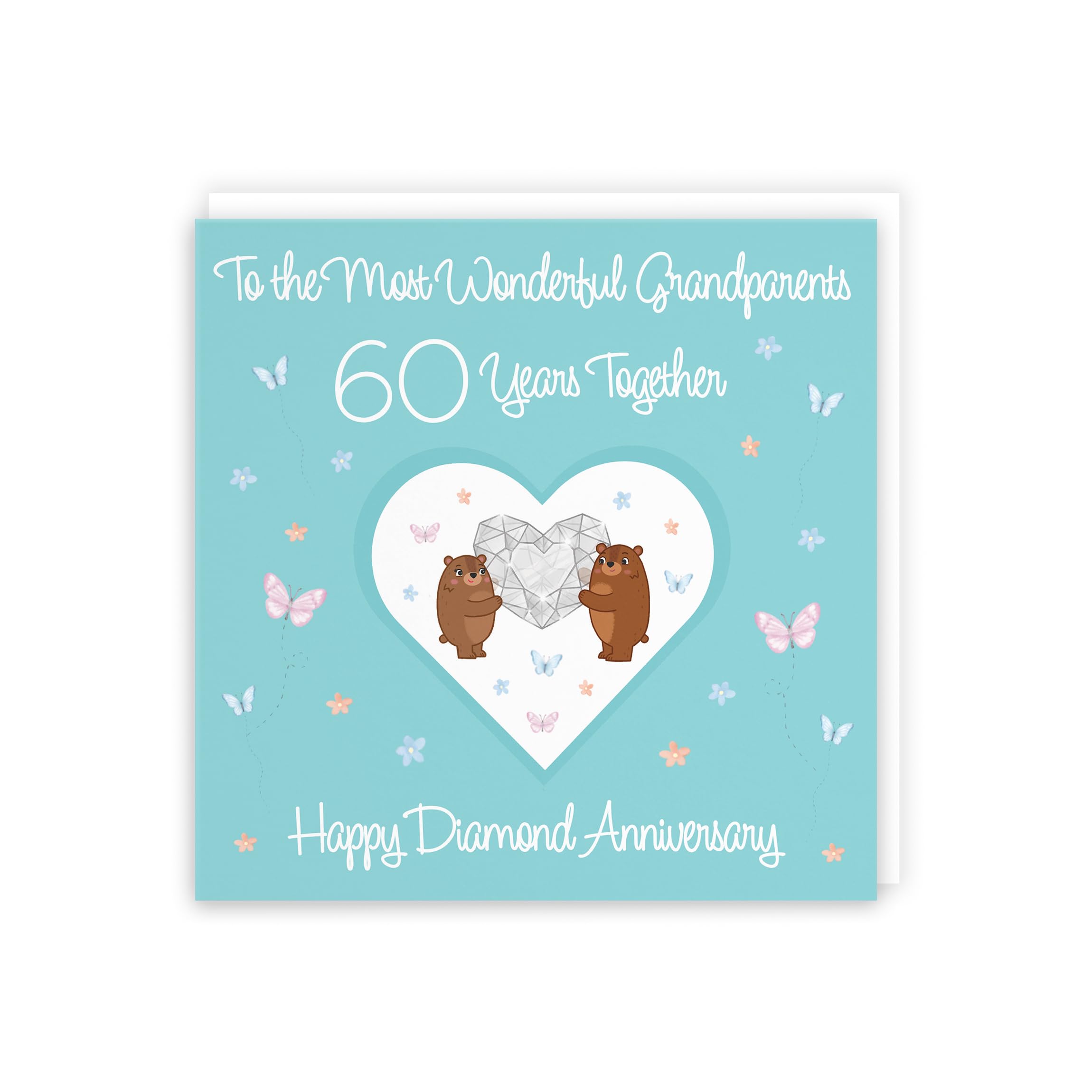 Hunts England, Grandparents 60th Anniversary Card, 60 Years, Diamond Anniversary, Romantic Meadows, Fun Card - Image 3