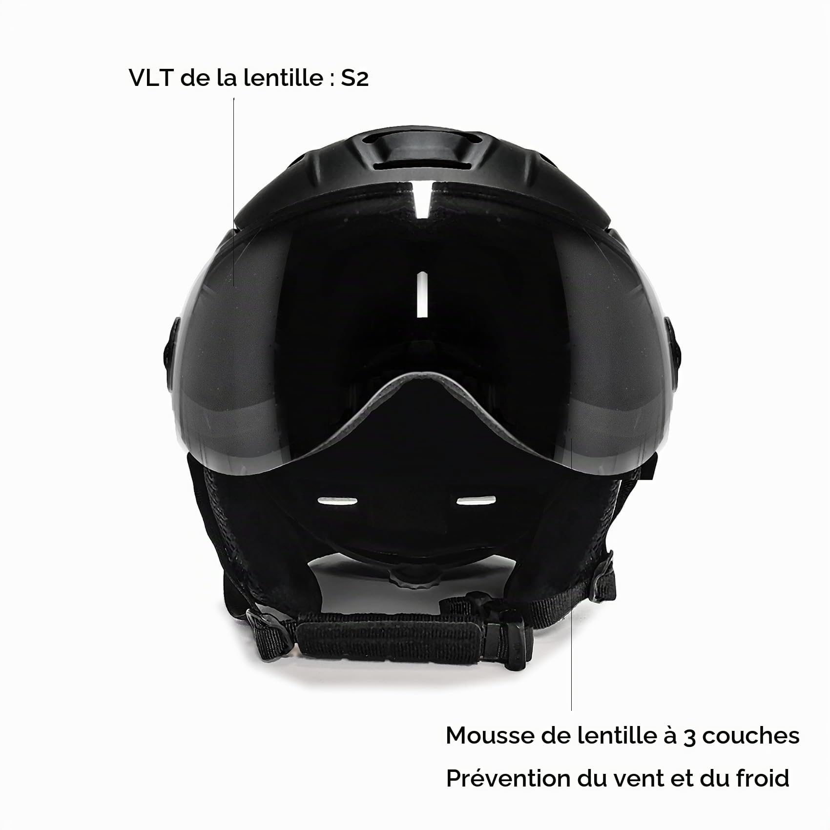 2-en-1 Visière Ski Casque De Snowboard Détachable Masque À Neige Anti-buée Anti-UV Intégré Goggle Bouclier Faible Poids Adultes Hommes Femmes