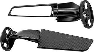 SUCIE 2Pcs Modified Motorcycle Wing Rearview Mirrors, Adjustable Rotating Side Mirrors Wind Swivel Wing Mirrors Multi Angle for Ninja 250 300 H2 H4 400 650 ZX10R ZX6R ZX 636