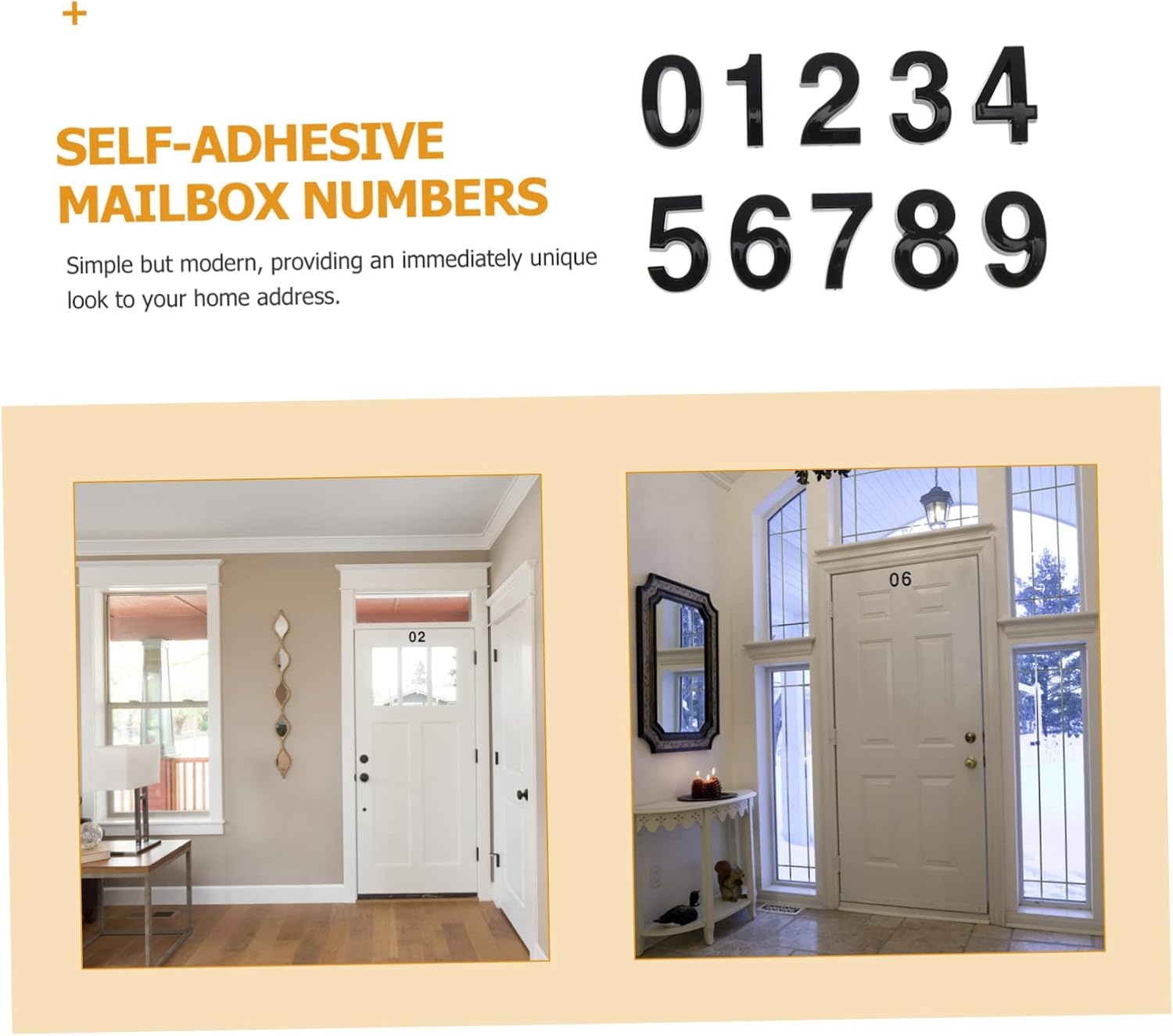 DOITOOL Outdoor House Numbers Mailbox Numbers Sticker Abs Resin Multi-function
