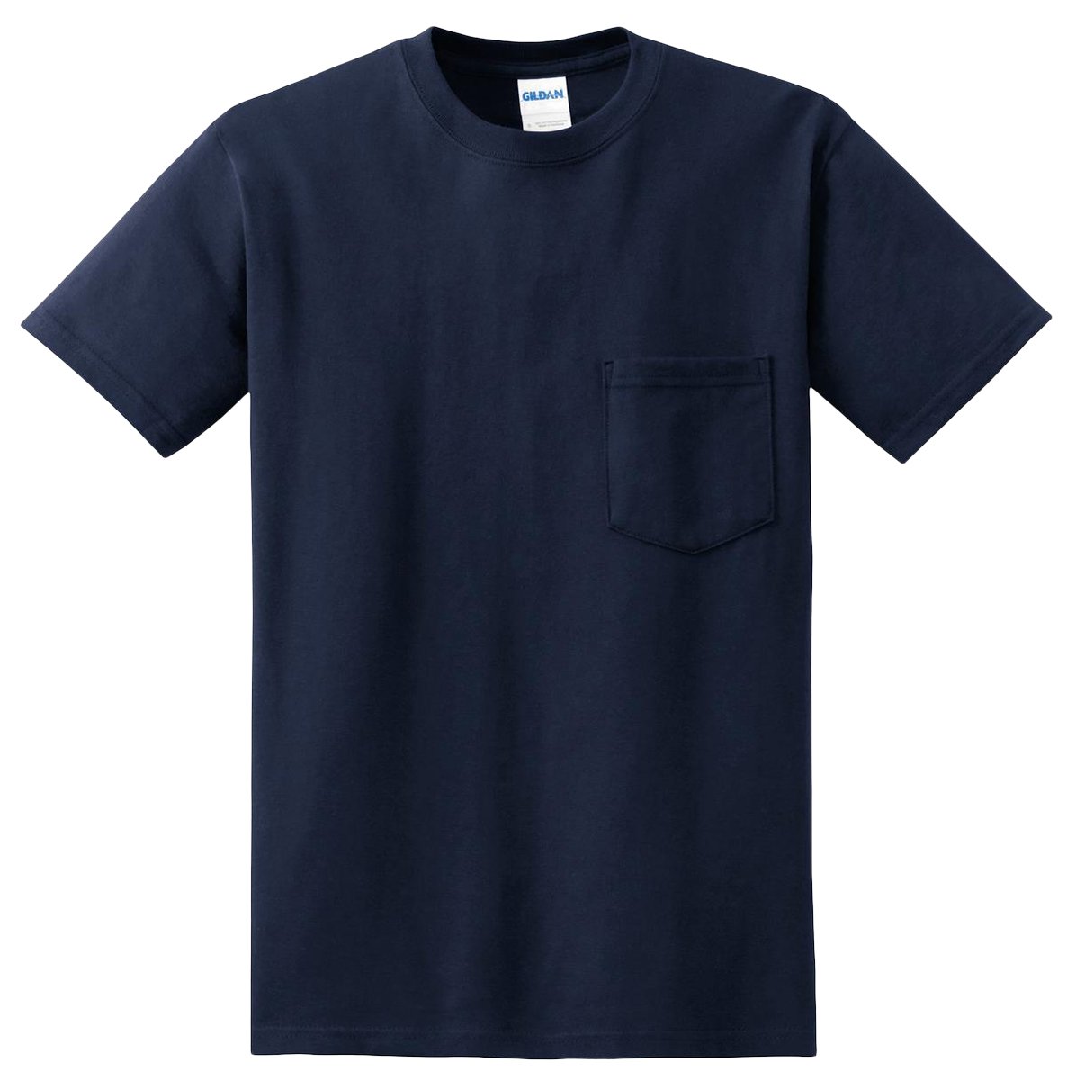 Gildan 5.6 oz Ultra Blend Pocket T-Shirt - Navy - Large