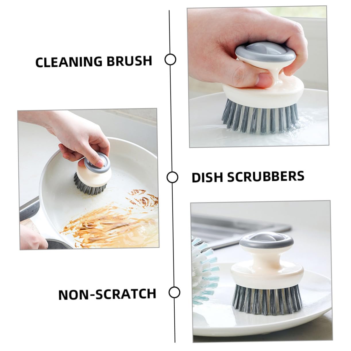 PRETYZOOM 10piezas Cepillo De Cocina Multifuncional Mango Ergonómico para Limpiar Ollas y Sartenes Resistente Al para Cocinas y Baños