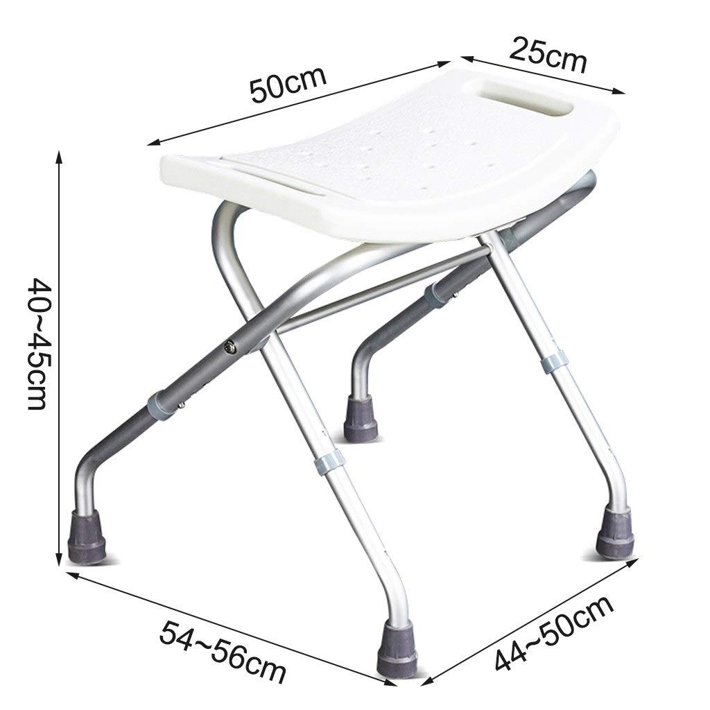 Moderna Plegable Silla de Ducha ABS Taburete de Ducha Asiento for los Ancianos discapacitados Banco Plegable Bañera heces Plegable Baño Silla de Altura Ajustable Antideslizante, diseño Blanco