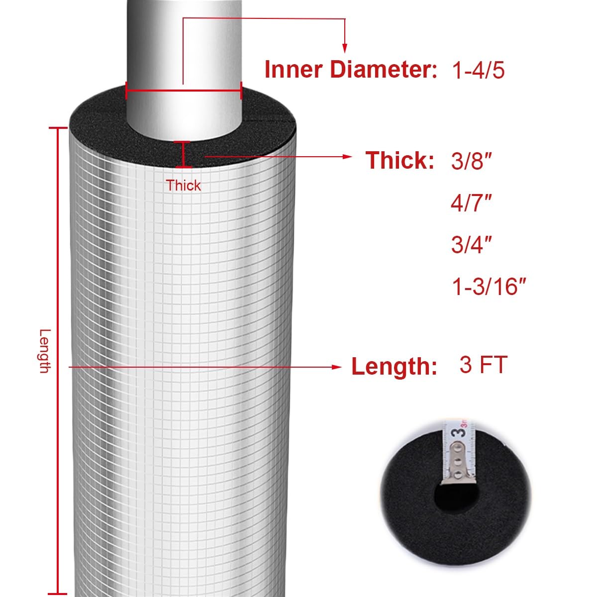 Rohrisolierungsrohr aus Aluminiumfolienschaum