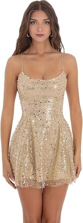 Homecoming Dresses for Teens 2026 Sparkly Sequin Spaghetti Straps Tulle Short Prom Dress Cocktail Party Gown