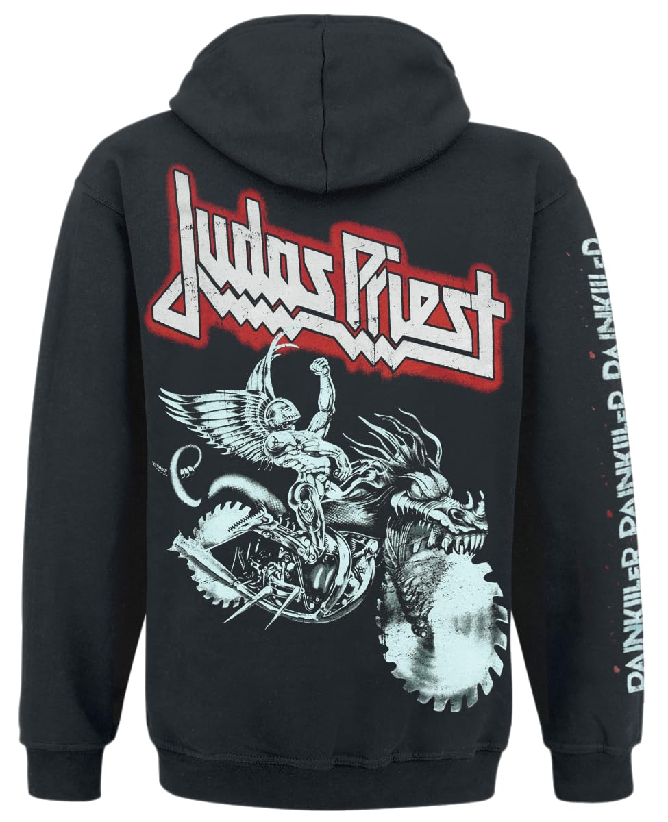 Judas Priest Painkiller Hombre Sudadera con Capucha Negro 50% algodón, 50% poliéster Regular