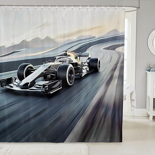 Miniatura 14 de Tiki Bar - Juego de cortina de ducha de inspiración retro, cortina de ducha para fiesta hawaiana feliz para niños y niñas, bonito patrón Tiki Multi