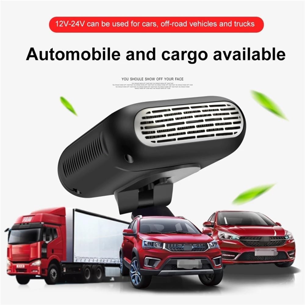 Latest 2-in-1 Adjustable Vehicle Car Heater 12V/24V 2Mode Heating/Cooling Fan Space Saving Thermostat Vehicle Car Electric Heaters Low-Power Rapid Heating Warmer(Carbon Fiber)