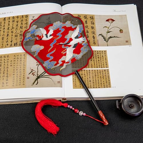 DbHFgjMN Suzhou Borderyy Palace Fan Fan bordado à mão Suzhou Bordado de bordado duplo-lados presente