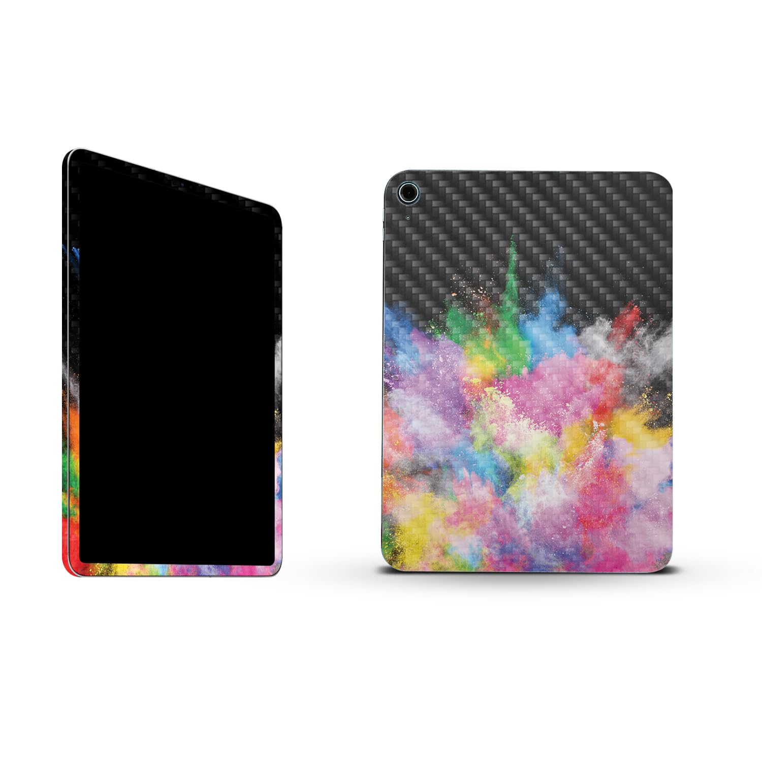 MightySkins Carbon Fiber Skin Compatible with Apple iPad 10.9" 10th Gen (2022) Full Wrap Kit - Paintsplosion | Protective, Durable Textured Carbon Fiber Finish | Easy to Apply | Made in The USA