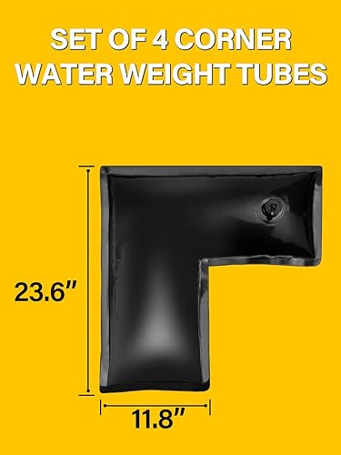 Miniatura 9 de Abimars Tubo de agua de invierno de esquina de 0.028 in más grueso para cubiertas de piscina, paquete de 4 bolsas de peso de agua de 23.6 x 11.8