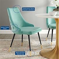 Vista 101 de Modway EEI-3907-GRY Adorn - Silla auxiliar de comedor de terciopelo copetudo, color gris