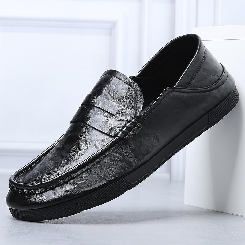Dress Oxford for Mens Non Slip Anti-Slip Office Casual Slip-on Breathable Faux Leather3