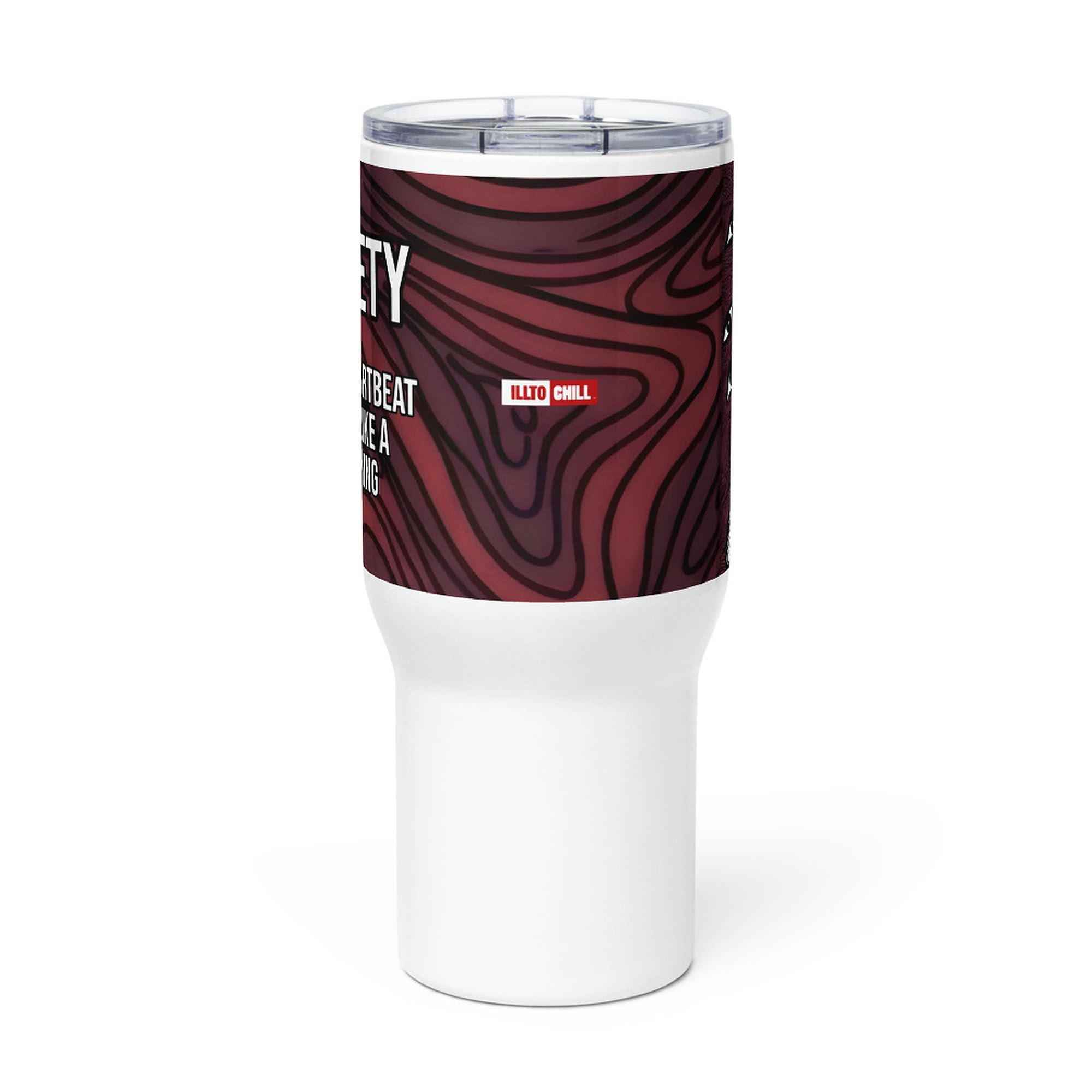 Taza de Viaje Ansiedad con Asa, Regalo para Personas con Trastorno de Ansiedad