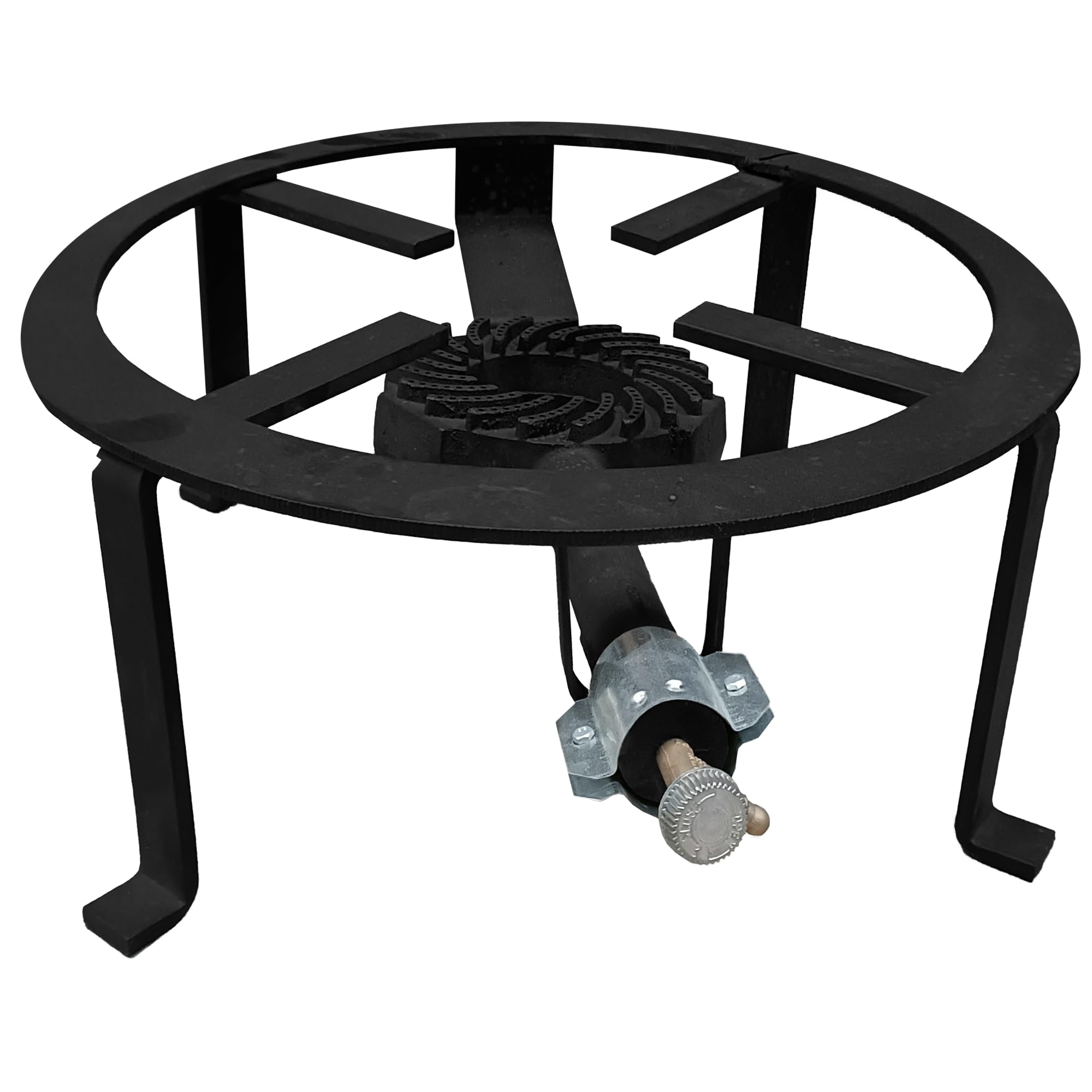 AEFFE Fornellone con Bruciatore e Valvola, in Ghisa, Quadrato o Tondo, per Esterno con Piedi, da Giardino, Campeggio, per Conserve adatto a Padelle (Rotondo, 30 cm Diametro)