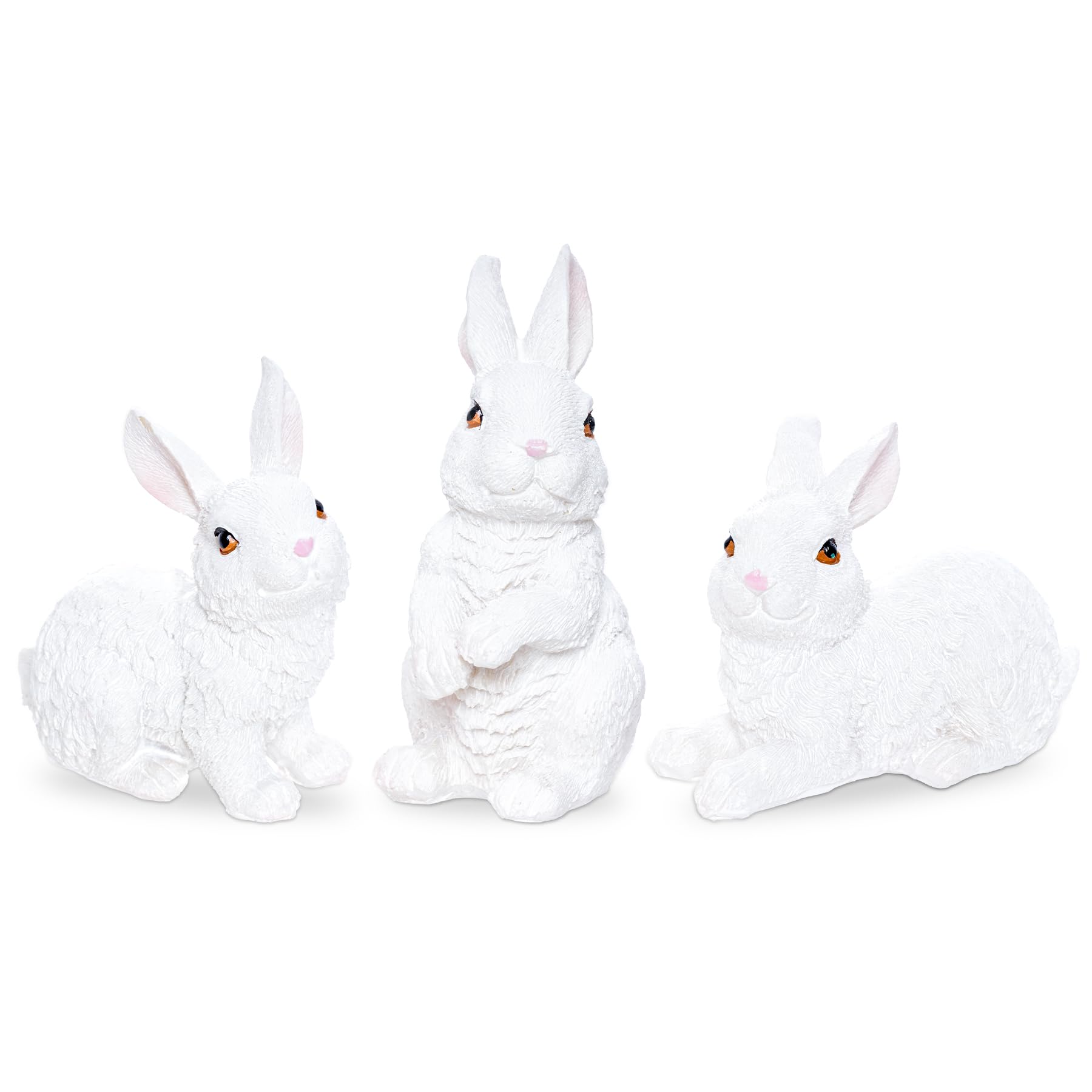 3 Pcs Easter Rabbit Figurines, Spring Bunny Statue Gifts, Cute Easter Decor Bunny Decorations for Table Home Garden