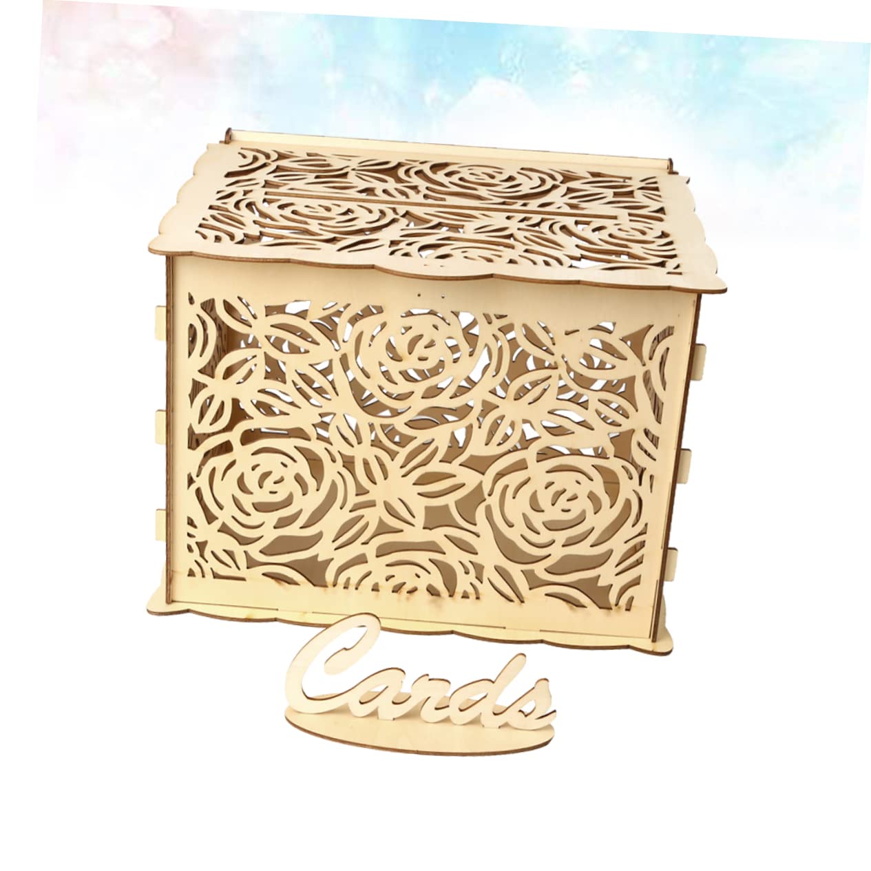 Abaodam Scatola in Legno per Matrimonio Fai da Te Motivo Scatola per Caramelle Piccoli Regali Biglietti Decorazione per Feste di Matrimonio