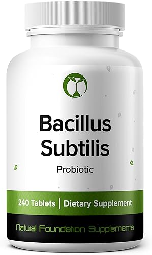 Bacillus Subtilis Suplemento probiótico 240 tabletas 3 mil millones de UFC probióticos para hombres y mujeres apoya la salud intestinal digestiva e