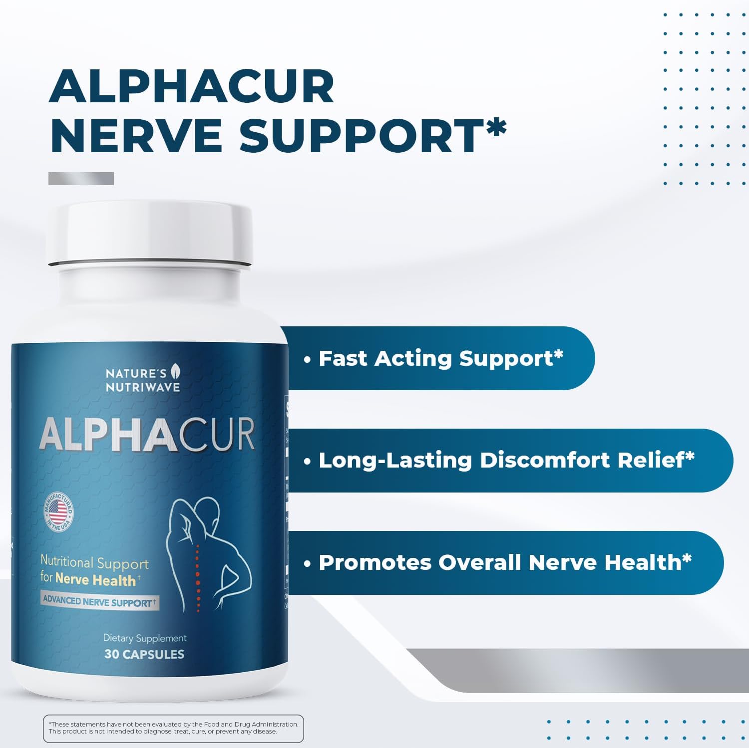 Alphacur – Natural Supplement with Magnesium, Alpha Lipoic Acid, Turmeric & CoQ10 – Non-GMO, 100% Natural, Made in The USA, GMP-Certified – 30 Capsules, 3 Month Supply - Image 2