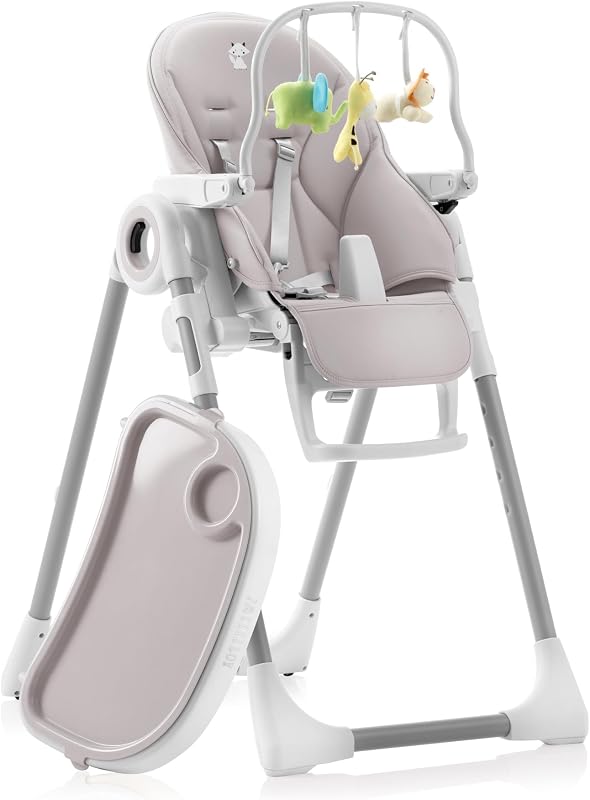 Sweety Fox Trona para Bebé Regulable en 7 Alturas Diferentes - Silla para Bebé Gris - Silla para Comer de Bebe - Tronas Plegables para Bebés y Niños Pequeños