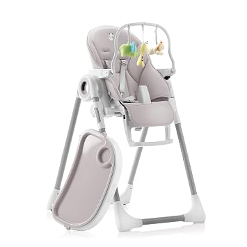 Sweety Fox Baby High Chair Adjustable to 7 Different Heights - Grey Baby Chair - Silla para Comer de Bebe - Foldable High Chairs for Babies and Toddlers
