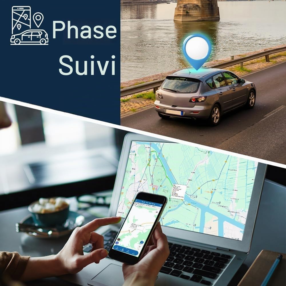 TKMARS Traceur GPS Voiture 4G Aimanté Tracker GPS Étanche IP65 7800mAh 2 Mois Autonomie en Veille Positionnement APP/SMS Suivi en Temps Réel Traqueur Pas de Distance Limite TK915