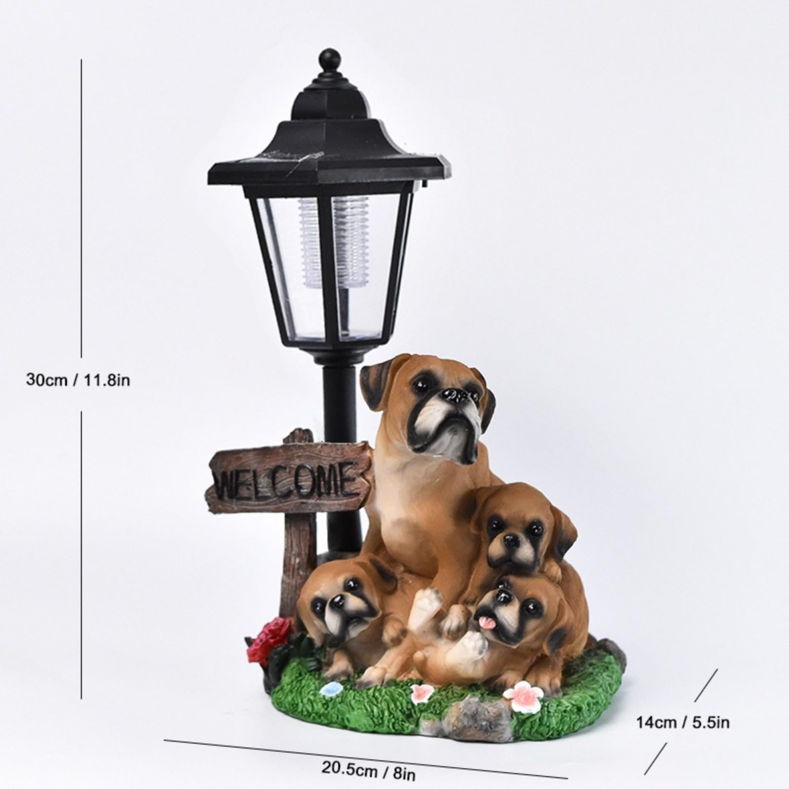 Decorazione da giardino per esterni, luce solare da giardino con lanterne LED, statue di benvenuto impermeabili, regali estivi in cortile