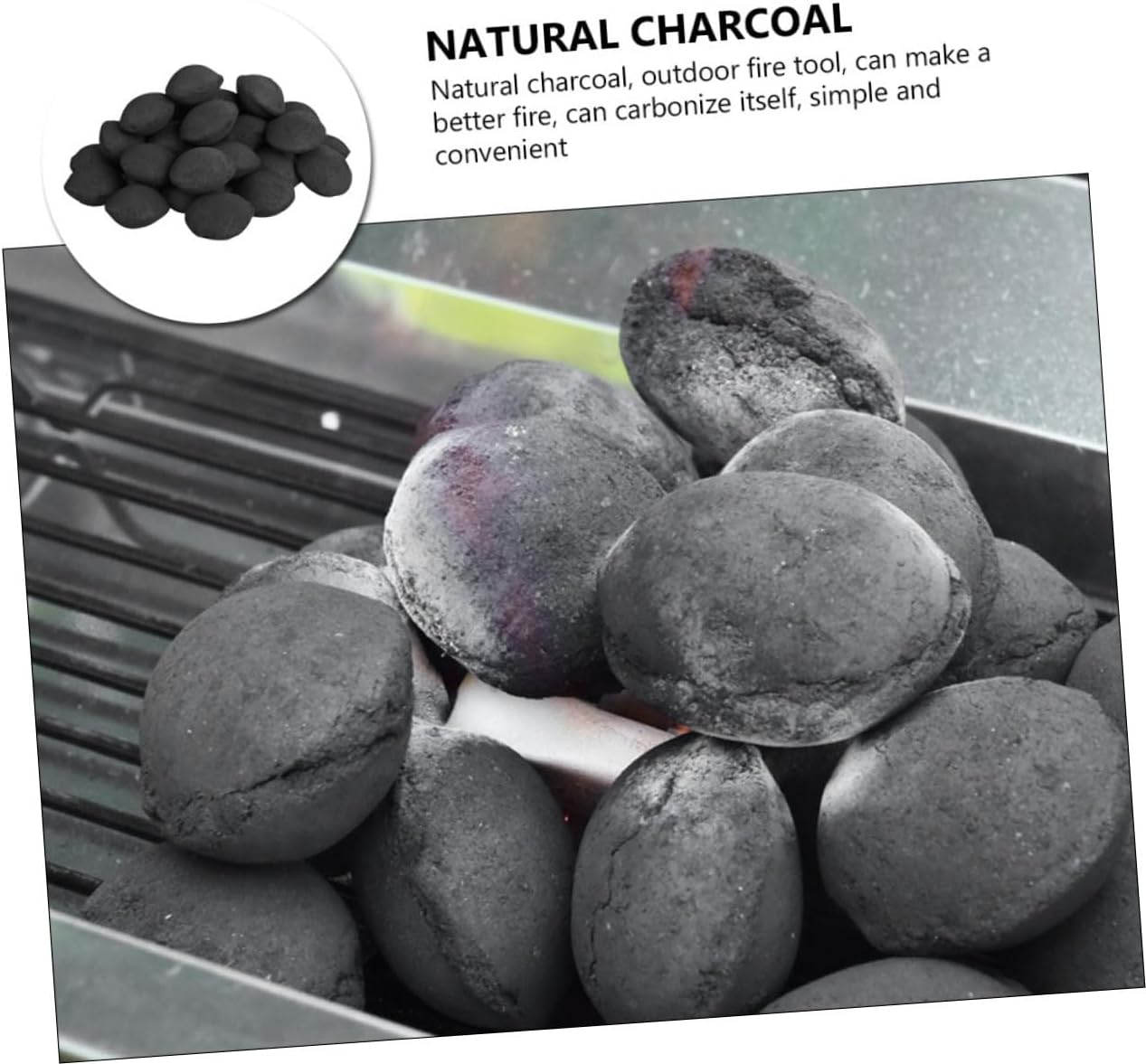 Milisten 1Pack Portable Charcoal for Grilling and Camping Durable Outdoor Charcoal for Fire Pits and Cooking for Any Weather Conditions