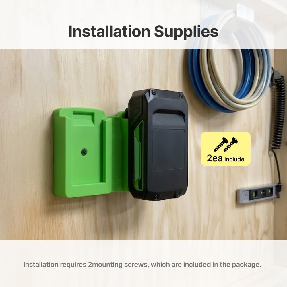 24V Battery Wall Mount Holder Single and Double Storage Bracket (Single Holder_3pack)
