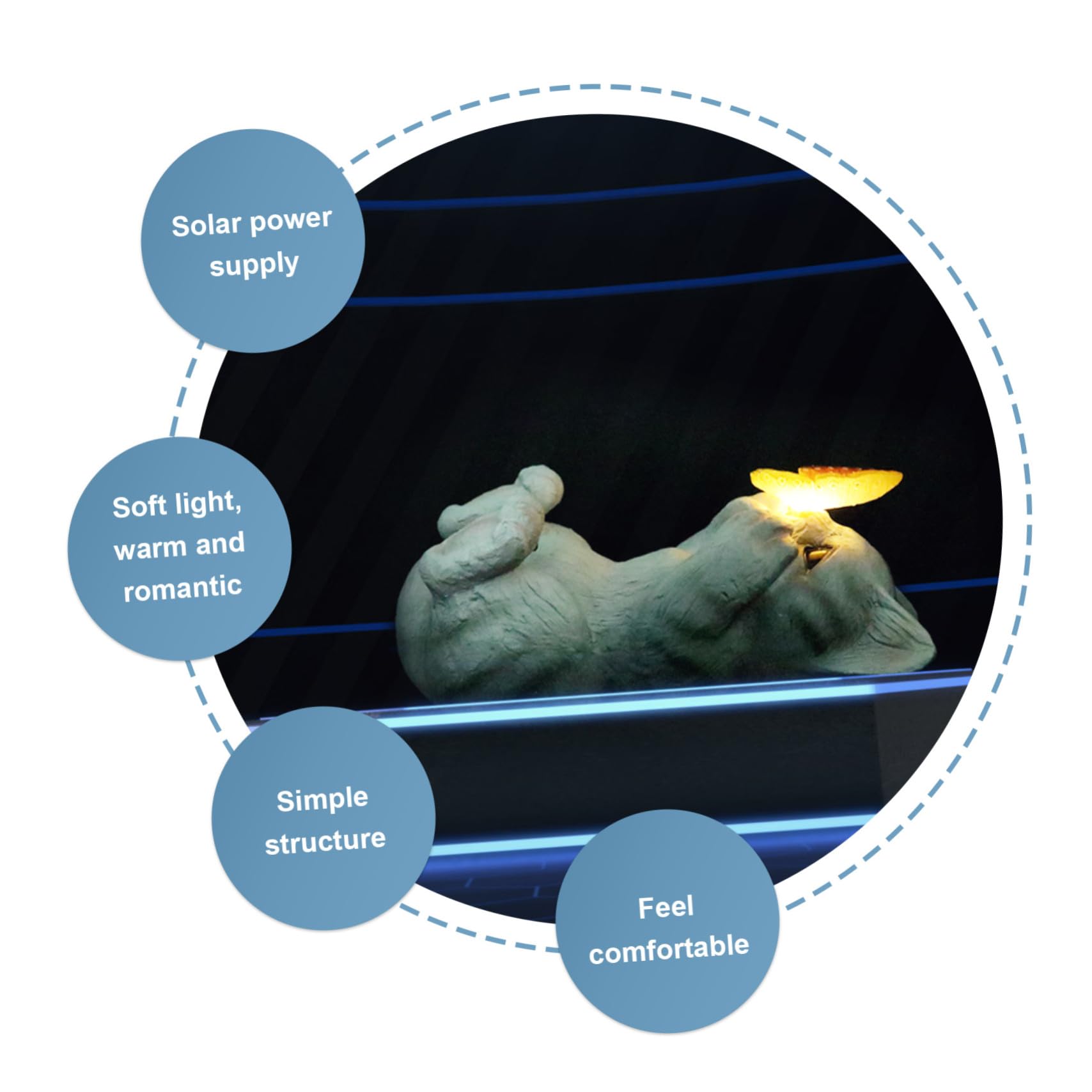 VICASKY Figurine Lumineuse De Chat En Résine Solaire Pour Jardin Extérieur, Décoration De Paysage Créative, Pelouse Terrasse, Alimentée Par Énergie Solaire, Ornement Décoratif Original