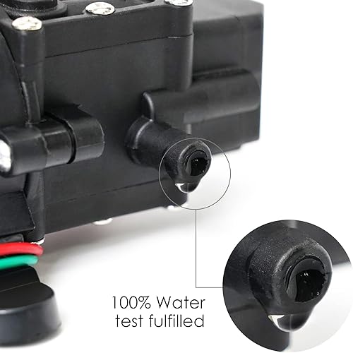 Miniatura 7 de Bomba de agua dulce de 12 V CC con 2 abrazaderas de manguera, bomba de diafragma de 12 voltios, bomba rociadora autocebante con interruptor de