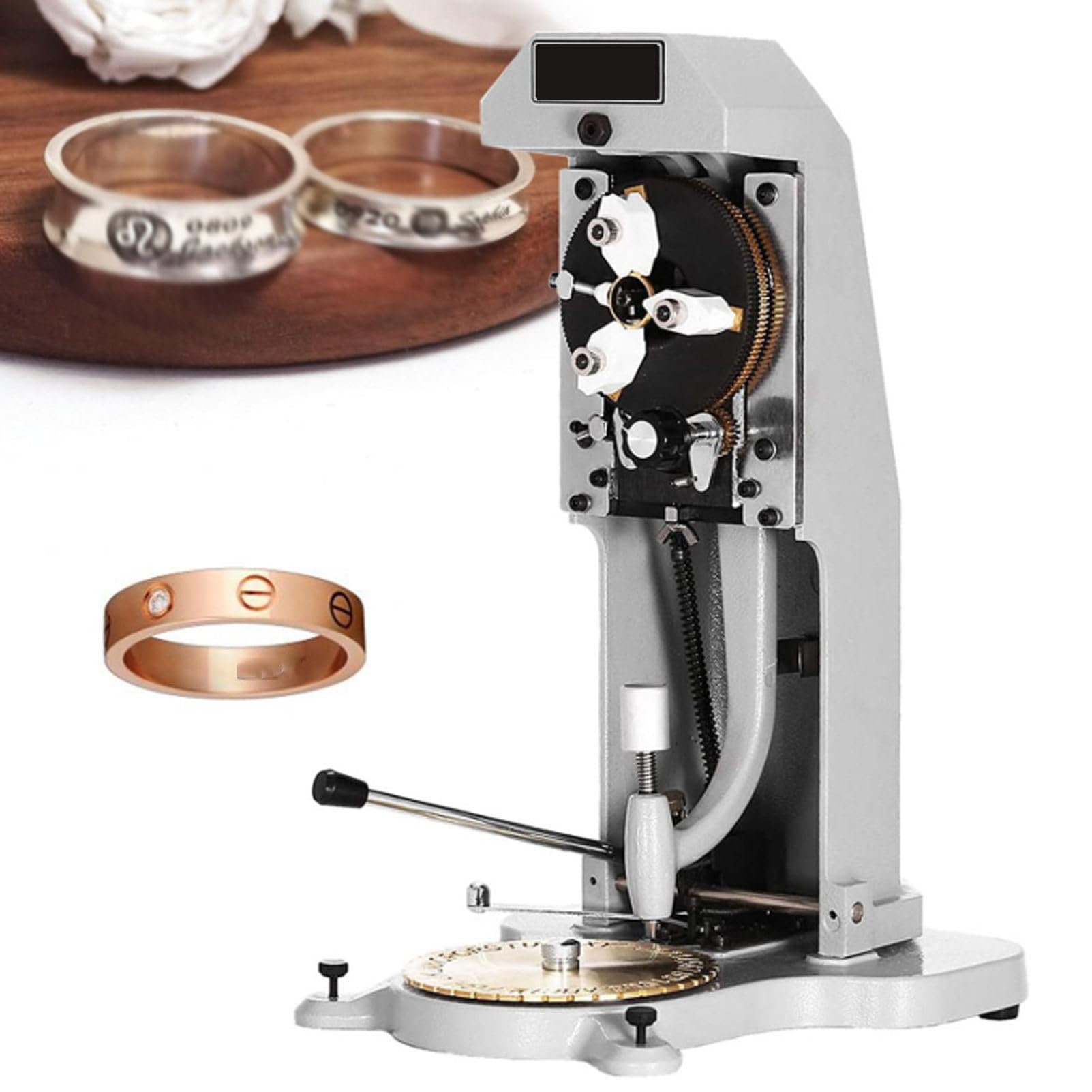 Cashwise Ring Engraver Machine with Double Sided Dial, 2 Fonts, 1.5mm-2.0mm Character Letter Block for Inner Engraving, Rings and Personalized Jewelry