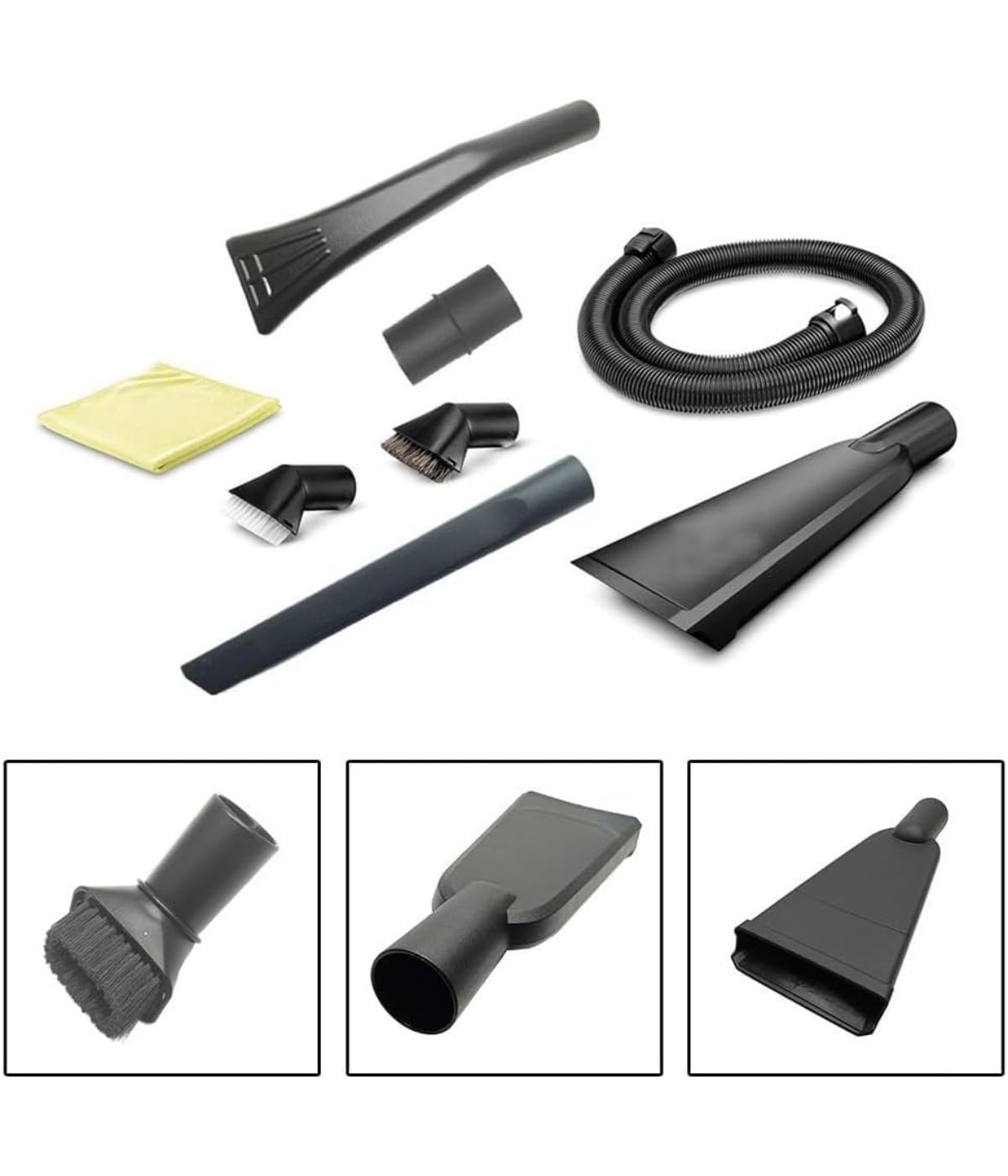 Auto-Innenreinigungsset, mit 1,5 m Verlängerungsschlauch, extra langer Fugendüse, Autodüse, Saugbürste, Gründliche Reinigung, 1 set (8-piece)