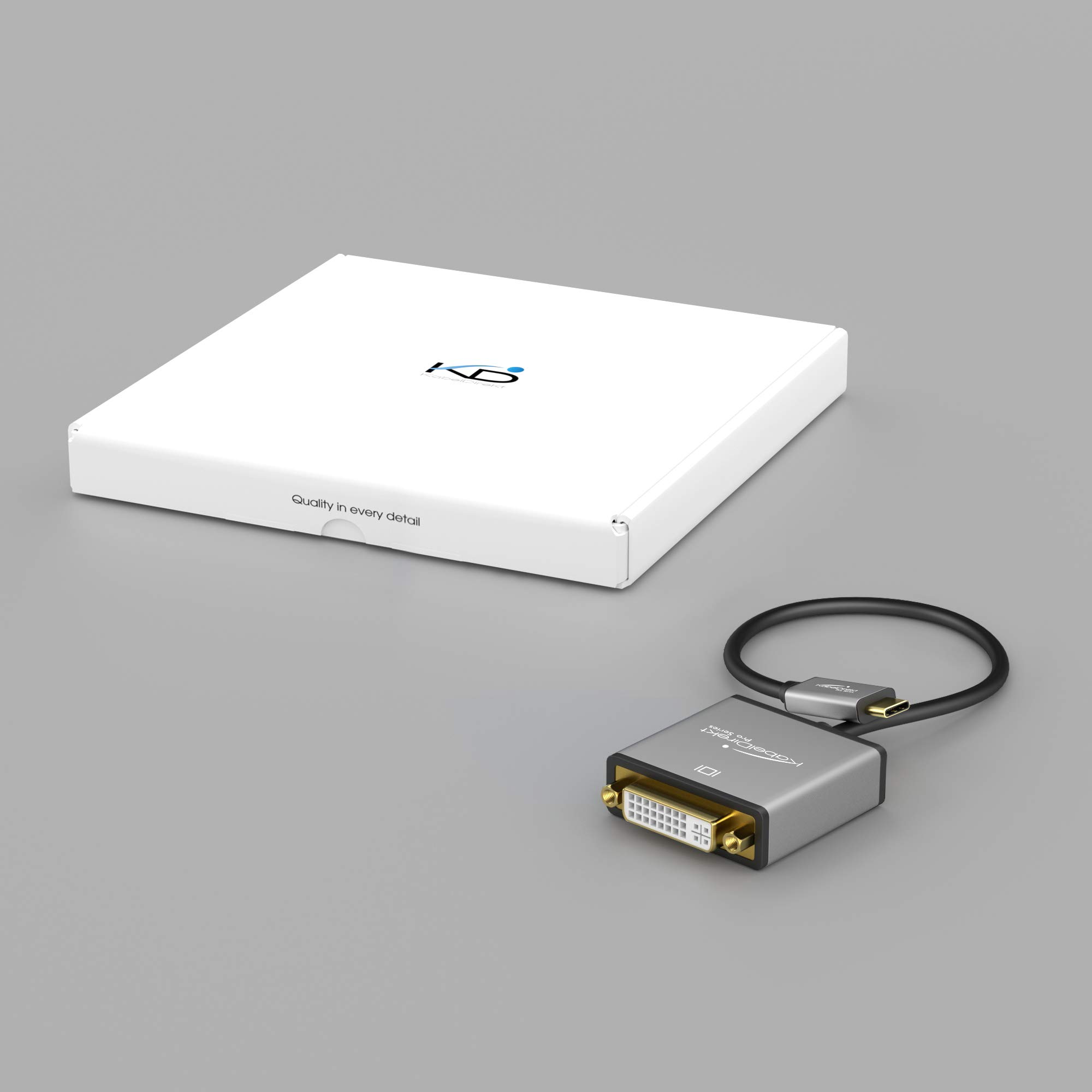 KabelDirekt – USB tipo C per adattatore DVI – 0,15 m – (risoluzioni fino a 4K/30Hz, USB C 3.1 e Thunderbolt 3, per MacBook Pro 2016/2017, MacBook 12“ e altri apparecchi)