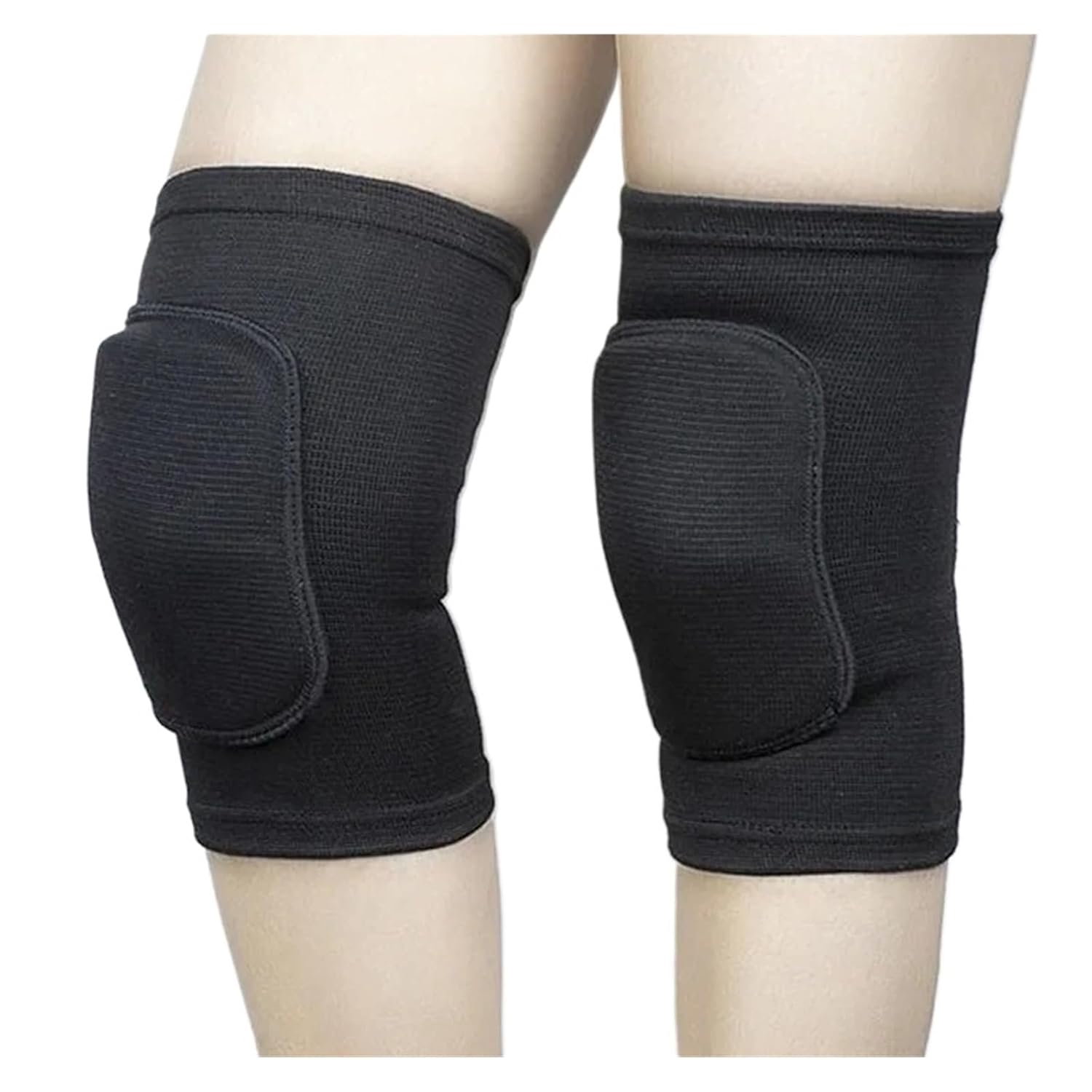Collision Avoidance Knee Sleeve 2 Pcs Sports Knee Pads Compression Dancing Knee Protector Support Thickened Sponge Volleyball Yoga Knee Brace Adult Kid For Running Cycling Workout Climbing(StyleB blac