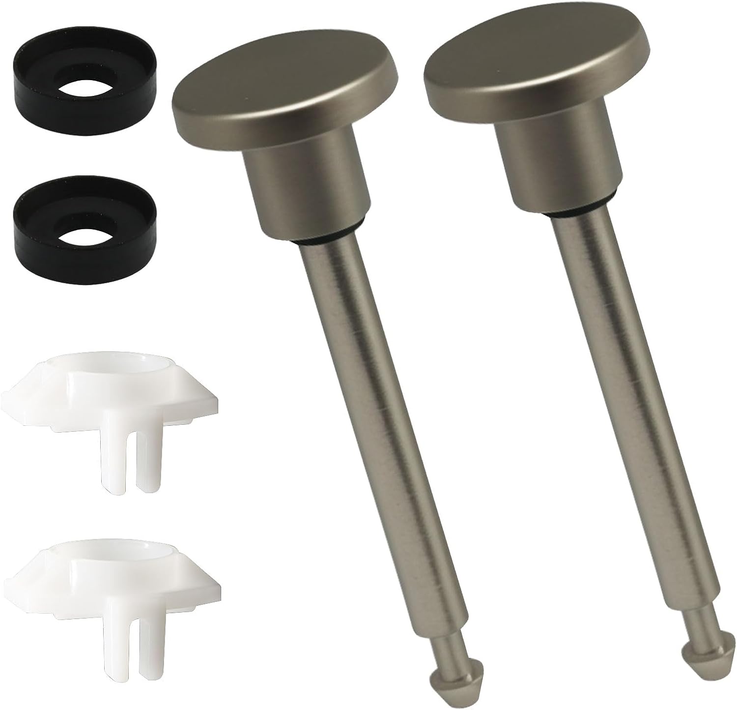 Waziaqoc 2 Set Tub Spout Diverter Repair Kit, Includes 2 x Diverter Valve Stems, 2 x Cup Seals and 2 x Gates, Leaky Faucet Repair Replacement Parts for Bathroom Shower Bathtub, Brushed Nicke