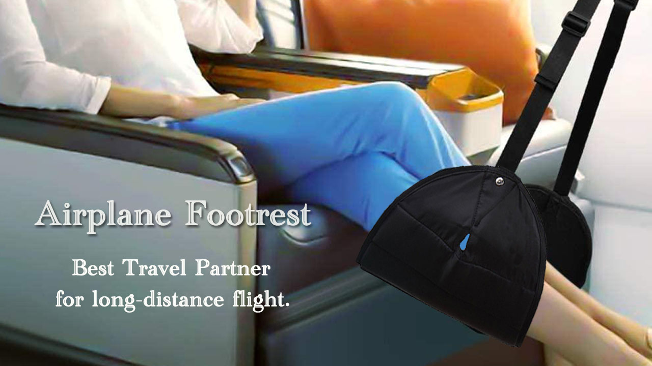 Hamac Pour Pieds D'Avion Avec Coussin Gonflable Portable - Repose-Pieds Confortable Pour Longs Vols Et Voyages
