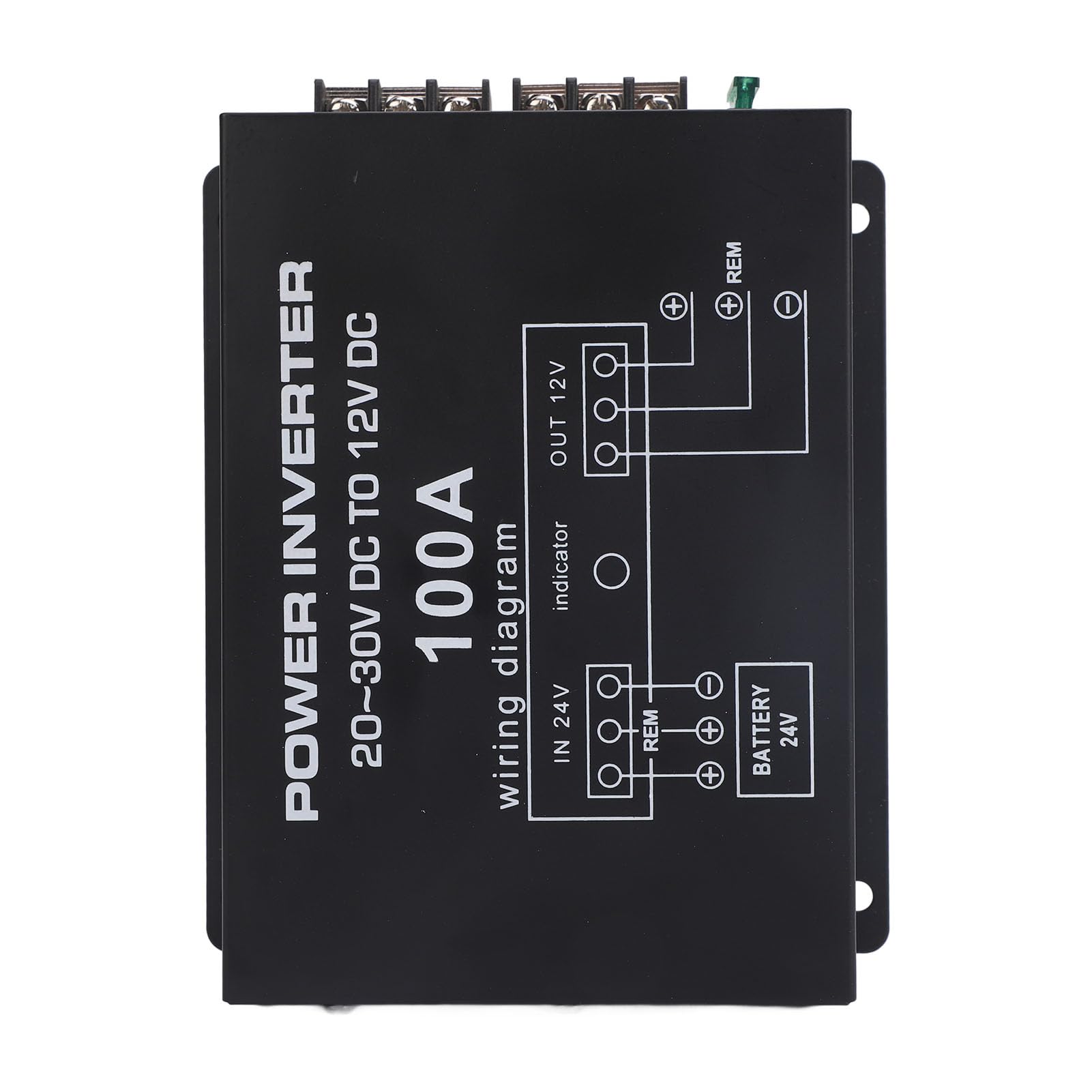 Regolatore Riduttore di Tensione Stabile Convertitore da 24 V a 12 V con Doppie Ventole per Alimentazione Bus per Camion Auto (100A)