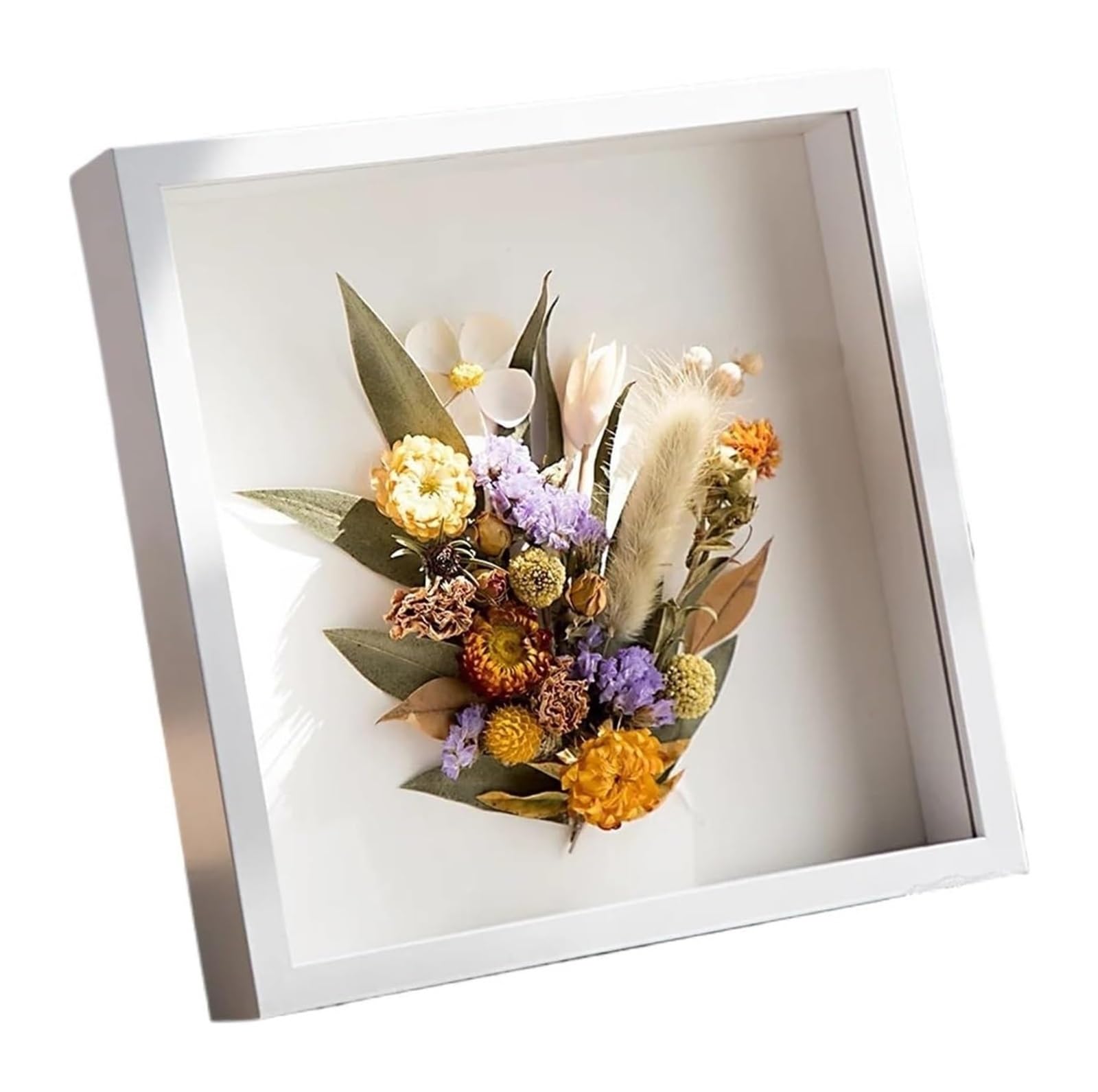 Shadow Box Display, Wooden Shadow Box Frame 2-Pack,3cm Depth(White,23x23CM)