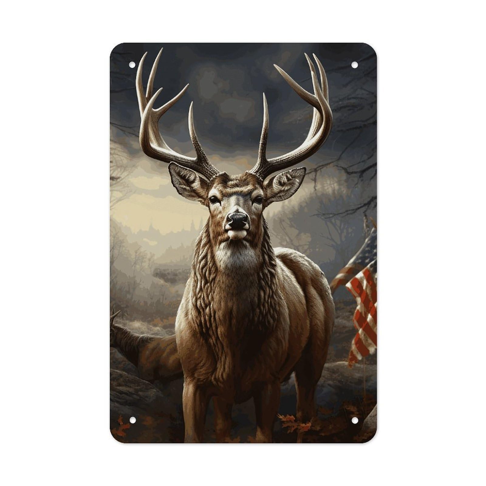 QMNLKH Deer Hunting Season Plaques for Wall Decor, Personalized Metal Tin Sign for Home, Multifunctional Poster for Office, Fashion Painting for Hallway, Wall Art Pictures, 7.9x11.8Inch