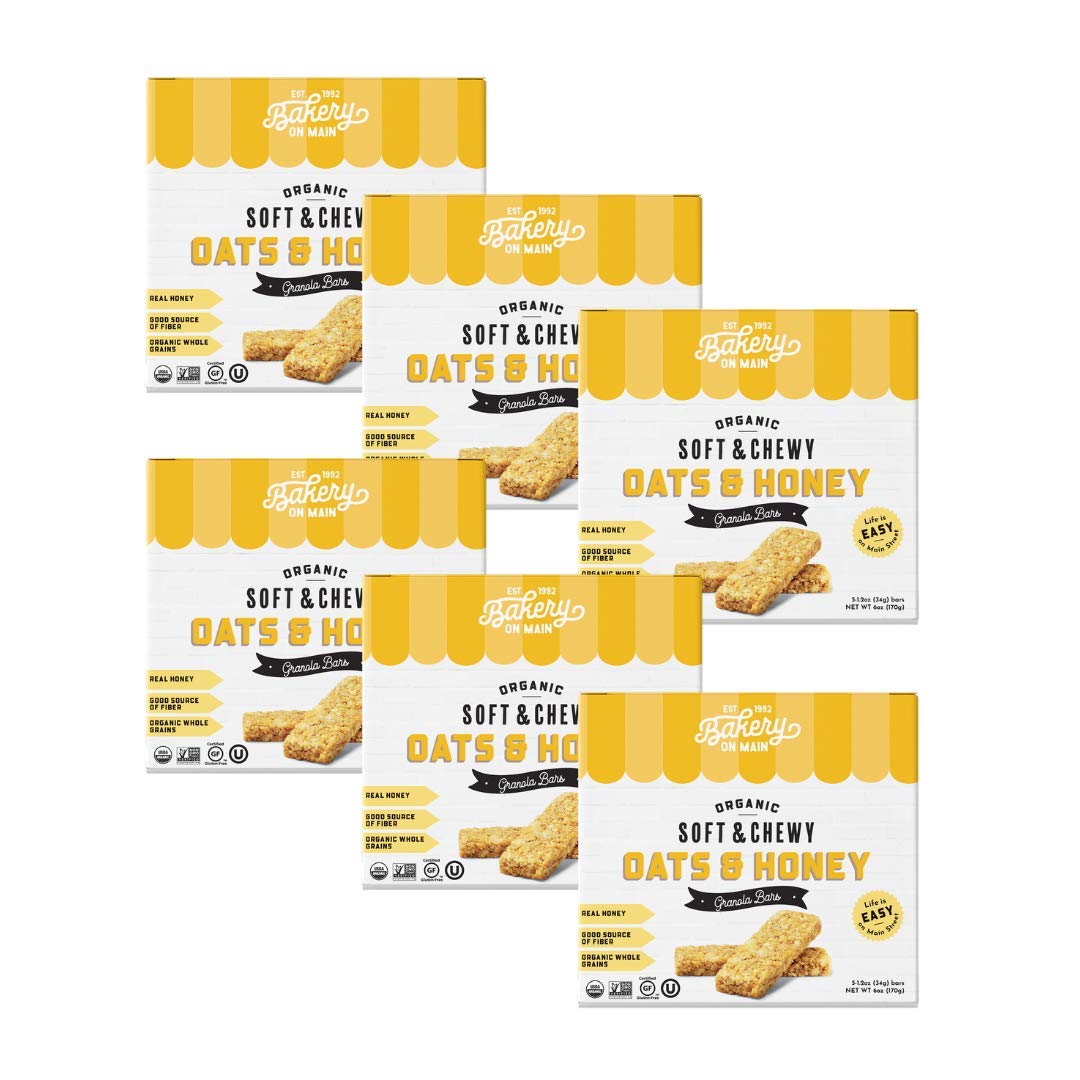 Bakery On Main Oat & Honey Granola Bar, Gluten Free, Non GMO, 6 Ounces (Pack Of 6)
