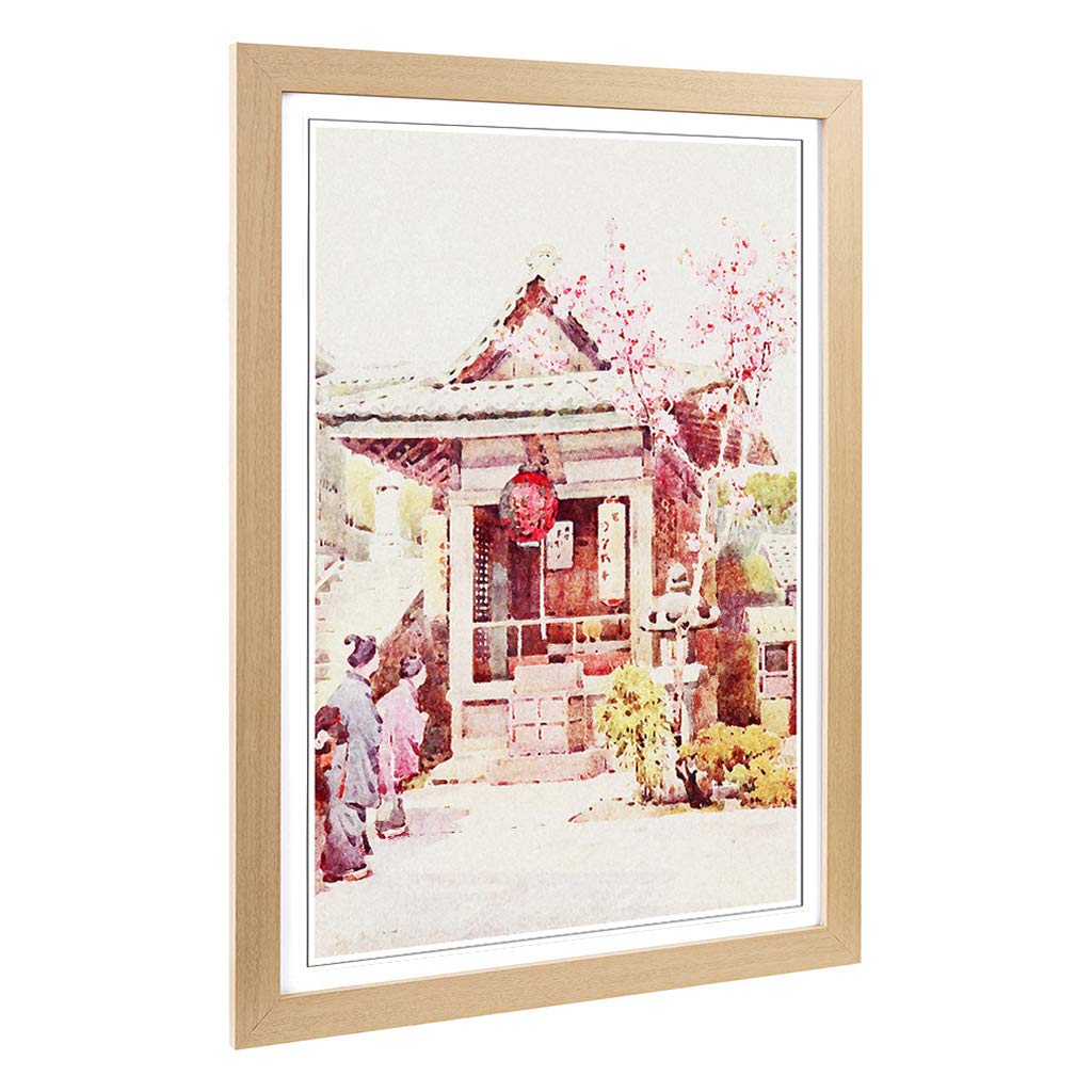 Big Box Art Framed Print of Ella Du Cane Japanese Oriental A Buddhist Shrine Design | Wall Art Picture| Home Decor for Kitchen, Living Room, Bedroom, Hallway, Oak, A2 / 24.5x18 Inch / 62x45cm