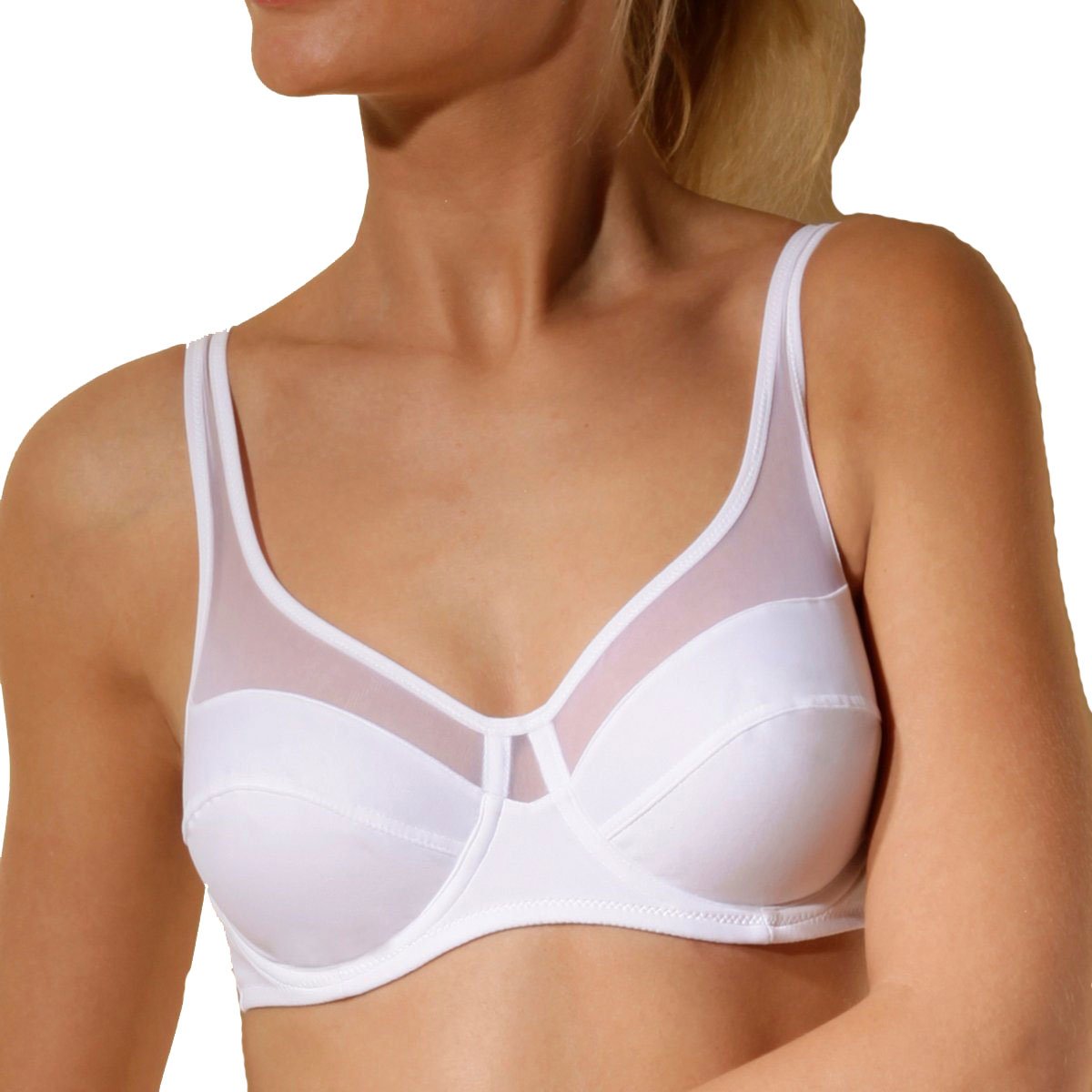 DIM Women - Generous Classic Bra x1 | Perfect Support for Bigger Cups | Thick Stretch Microfibre | U-Back and Wide Straps | Modern Look and Absolute Comfort