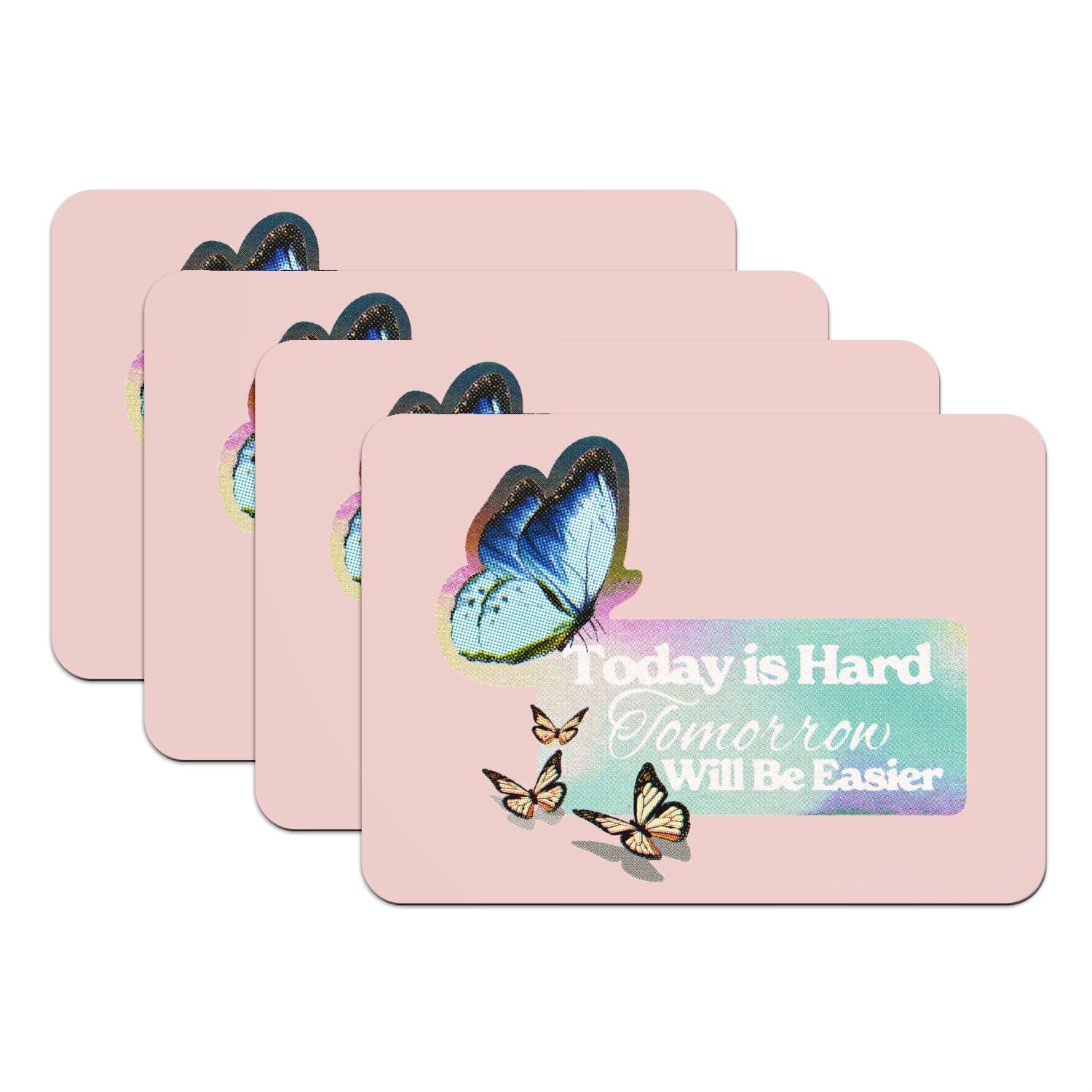 Set de table rose motivation humour papillon pour bien commencer le jour