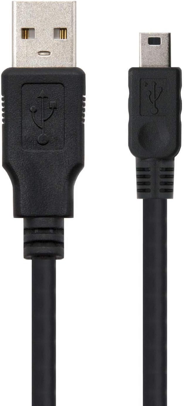 NanoCable 10.01.0403 USB 2.0 to Mini USB Cable Main Use for Mobile and Digital Cameras, Type A/M-Mini B/M, Male-Male, Black, 3mts